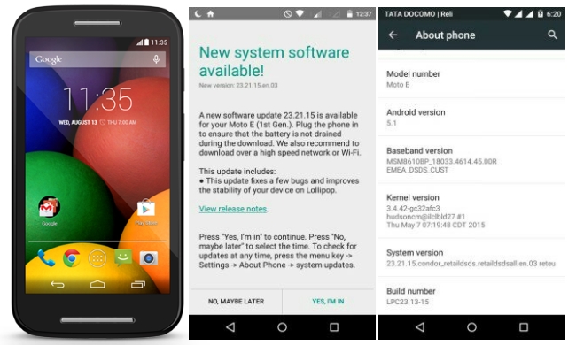 Moto E Android 5.1 soak test