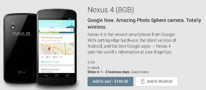 Google Nexus price in US