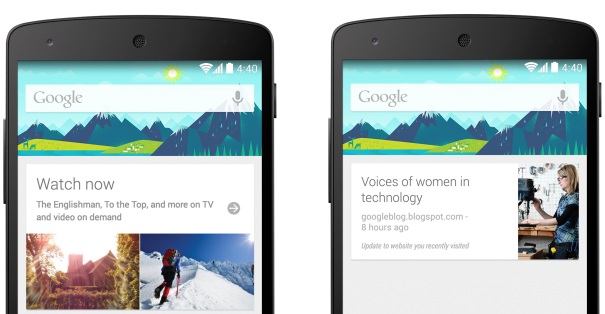 New Google Now cards
