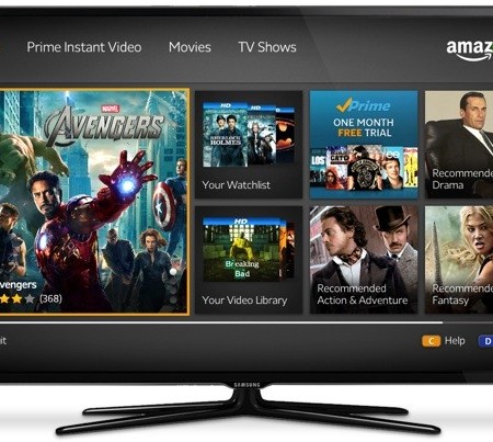 A Samsung Smart TV running Amazon Instant Video. Television connected to rumoured Kindle TV sert-top box might come with similar UI
